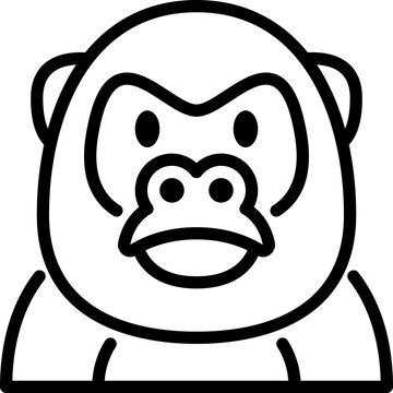 Gorilla Outline Icon