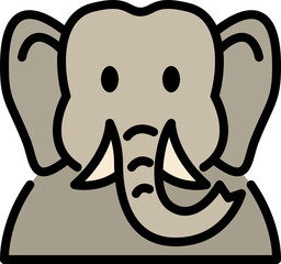 elephant color outline icon