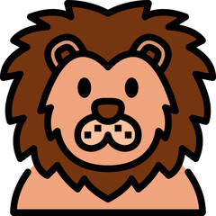 lion color outline icon