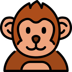 monkey color outline icon