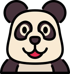 panda color outline icon
