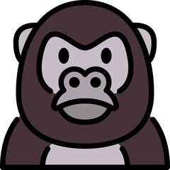 Obraz premium gorilla color outline icon