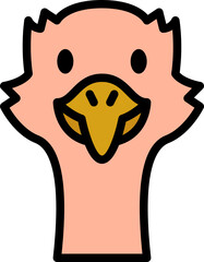 ostrich color outline icon