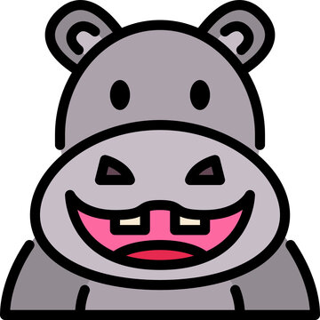 recommend clip art: hippopotamus color outline icon