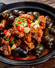 Asian Food Snail Roasted Chicken