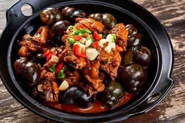 Asian Food Snail Roasted Chicken