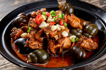 Asian Food Snail Roasted Chicken