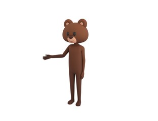 Obraz premium Bear character introducing in 3d rendering.