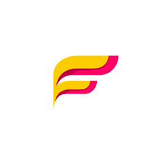 F Logo With Trendy Color Combination