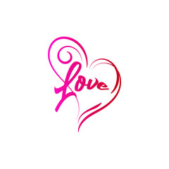 Love Lettering with heart ornament
