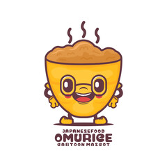 cute omurice cartoon mascot. Japanese food vector illustration