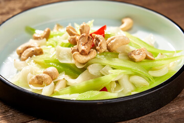 Asian Food Nuts Fried Celery