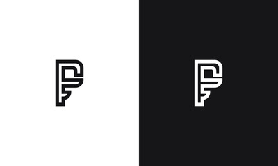 Letter P F Logo, unique logo, black and white logo, premium elegant logo, letter p f Vector	