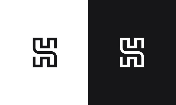 Letter H Logo, unique logo, black and white logo, premium elegant logo, Letter H Vector ambigram	