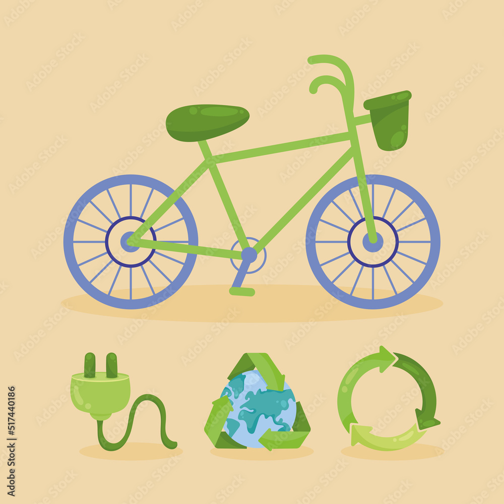 Canvas Prints four eco friendly icons