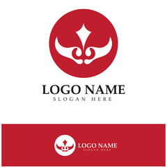 Devil horn vector icon logo design illustration template