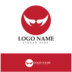 Obraz premium Devil horn vector icon logo design illustration template