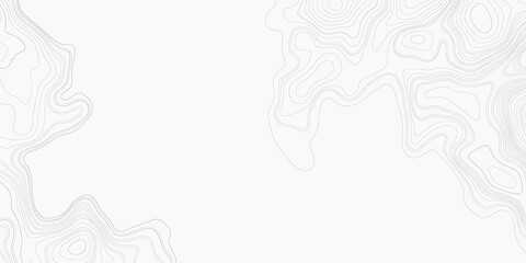 White wave paper curved reliefs abstract background, Abstract topographic contours map on concept of a conditional geography scheme and the terrain path. Dark on black, vector illustration.