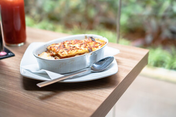 A Bowl of beef lasagna