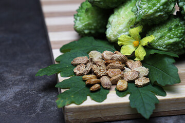 Raw Bitter melon with seed
