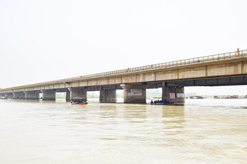 Ganga as seen in Garh Mukteshwar, Uttar Pradesh, India, River Ganga is believed to be the holiest river for Hindus, A view of Garh Ganga Brij ghat which is very famous religious place for Hindus