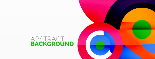 Obraz premium Abstract round shapes background. Minimalist decoration. Geometric background with circles and rings