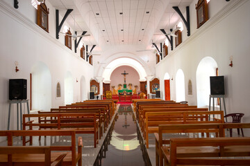Fototapeta na wymiar Interior of St. Mary's Cathedral, Trincomalee
