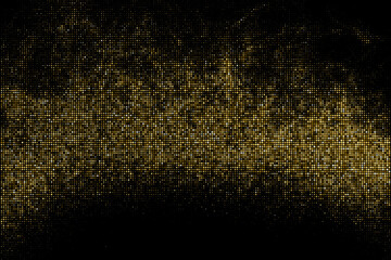 Golden Explosion Of Confetti. Gold Glitter Halftone Dotted Backdrop. Abstract Retro Pattern. Pop Art Style Background. Digitally Generated Image. Vector Illustration, Eps 10.  