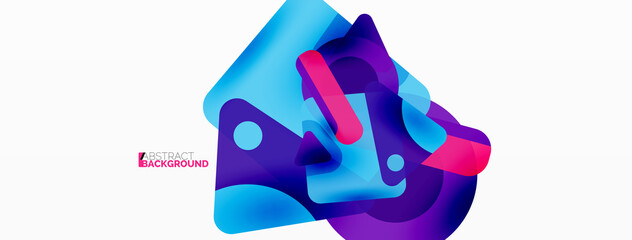 Primitive geometric shapes - line, triangle, square and circle composition. Vector geometric minimal abstract background for wallpaper, banner, background, landing page