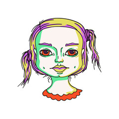 girl with red eyes pop art