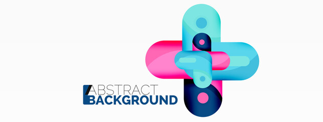 Creative geometric wallpaper. Round arrow shape minimal geometric background. Techno business template for wallpaper, banner, background or landing