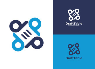 Modern abstract office buildings formed the letter D