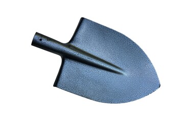 The new metal shovel is gray.