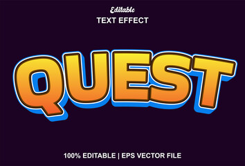 quest text effect with orange color editable.