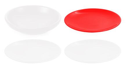 set of plate on white background.