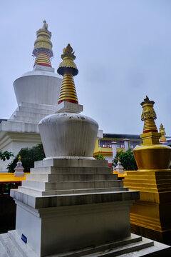 Gangtok, India - 17 June 2022, Do Drul Chorten is a buddhist stupa in Gangtok in the Indian state of Sikkim.