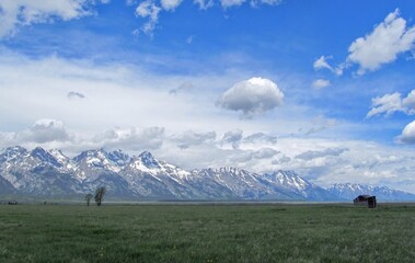 Panorama View of Teton Mountains, Wyoming