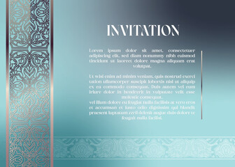 Fototapeta na wymiar luxury Invitation design with Motifs 