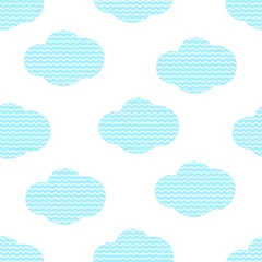 Tuinposter Seamless pattern cloud ornament vector illustration © Ирина Шишкова