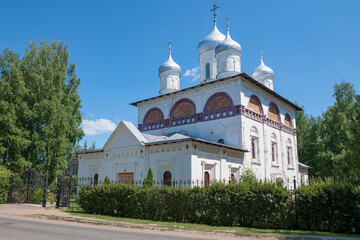 Fototapeta na wymiar View of the ancient Church of the Life-Giving Trinity on a sunny June day. Staraya Russa. Novgorod region, Russia