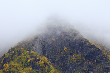 mountains rocks stones fog landscape, background minimalism