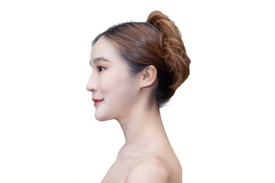 Side Portrait of Asian Woman For Skincare Concept