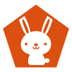 卯 干支 マークイラスト 08 【五角形】