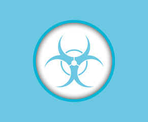 Blue color biohazard sign, icon