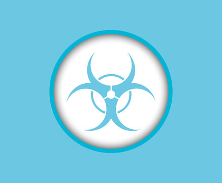Blue color biohazard sign, icon