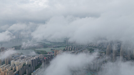 Hubei Wuhan Summer Urban Skyline Aerial photography scenery