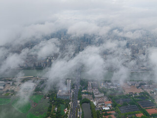 Hubei Wuhan Summer Urban Skyline Aerial photography scenery