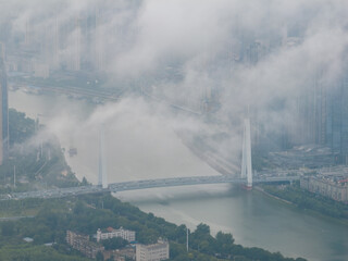 Hubei Wuhan Summer Urban Skyline Aerial photography scenery