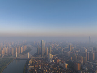 Obraz premium Hubei Wuhan Summer Urban Skyline Aerial photography scenery