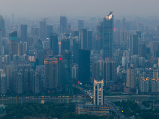 Obraz premium Hubei Wuhan Summer Urban Skyline Aerial photography scenery
